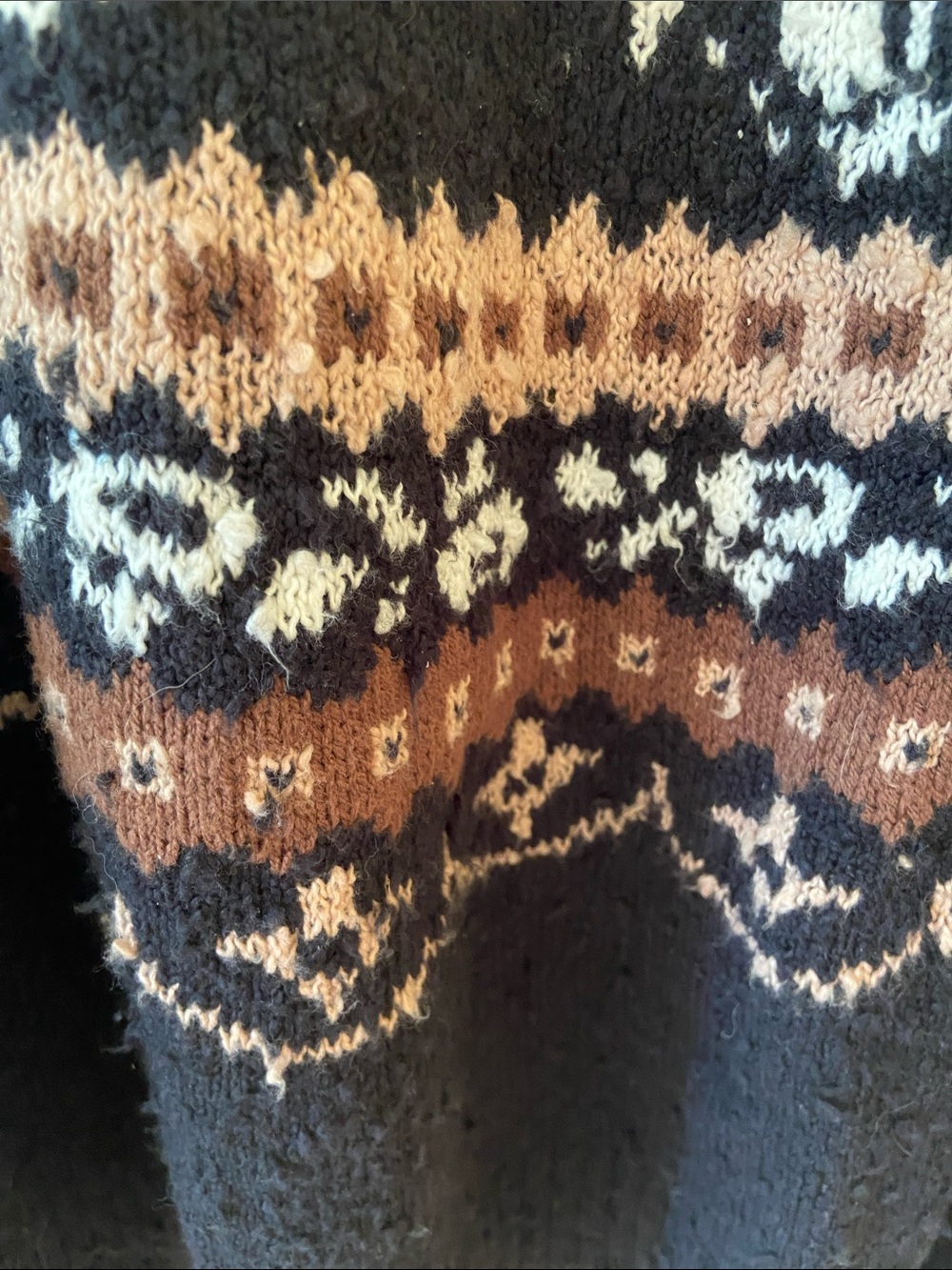 Women’s Free People Nellie Elephant Fair Isle Sweater in Black, Size Small - Picture 4 of 9